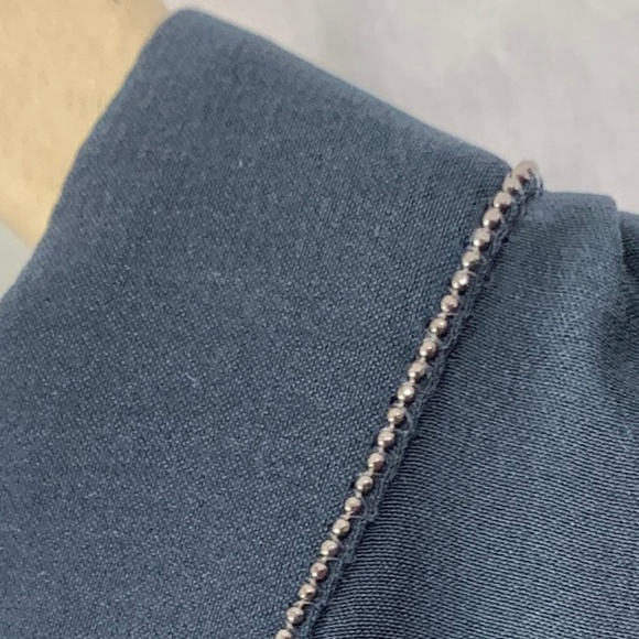 Lafayette 148 Long Sleeve Half Button Beaded Collar Silk Popover Blouse Sz M - Picture 6 of 16